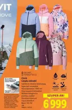 Lidl Crivit Lányka sídzseki ajánlat