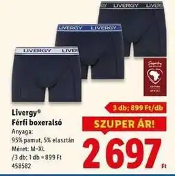 Lidl LIVERGY Férfi boxeralsó ajánlat