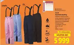 Lidl CRIVIT Gyermek sínadrág ajánlat