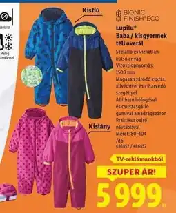 Lidl LUPILU Baba / kisgyermek téli overál ajánlat