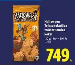 Lidl HALLOWEEN Tejcsokoládéba mártott omlós keksz ajánlat