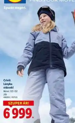 Lidl Crivit Lányka sídzseki ajánlat