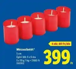 Lidl Mécsesbetét ajánlat