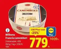 Lidl Milbona Francia Camembert ajánlat