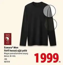 Lidl esmara MEN Férfi hosszú ujjú póló ajánlat