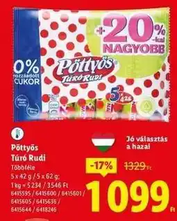 Lidl PÖTTYÖS Túró Rudi ajánlat