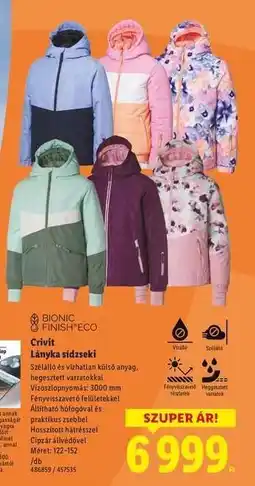 Lidl Crivit Lányka sídzseki ajánlat