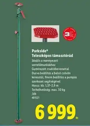 Lidl PARKSIDE Teleszkópos támasztórúd ajánlat