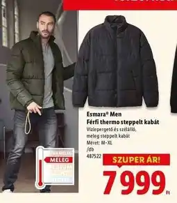 Lidl Esmara Men Férfi thermo steppelt kabát ajánlat