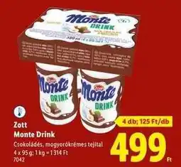 Lidl ZOTT Monte Drink ajánlat