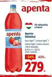 Lidl Apenta+ üdítőital ajánlat