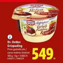 Lidl Dr. Oetker Grízpuding ajánlat