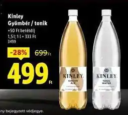 Lidl Kinley Gyömbér / tonik ajánlat