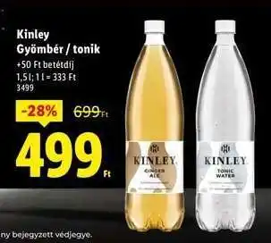 Lidl Kinley Gyömbér / tonik ajánlat