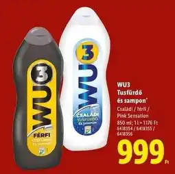 Lidl WU3 tusfürdő és sampon ajánlat