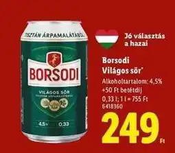 Lidl BORSODI Világos sör ajánlat