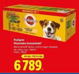Lidl PEDIGREE ALUTASAKOS KUTYAELEDEL ajánlat