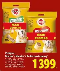 Lidl Pedigree Biscrok / Markies / Rodeo maxi csomag ajánlat