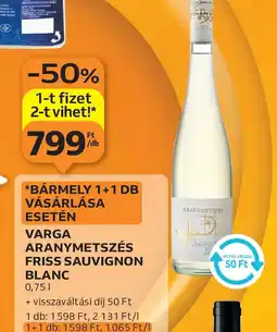 Auchan Varga Aranymetszés Friss Sauvignon Blanc ajánlat