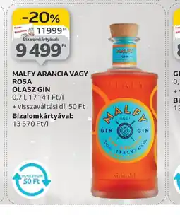 Auchan Malfy Arancia vagy Rosa Olasz Gin ajánlat