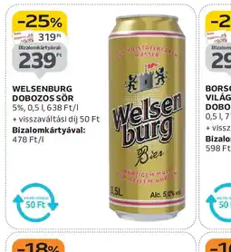 Auchan Welsenburg dobozos sör ajánlat