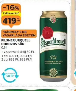 Auchan Pilsner Urquell dobozos sör ajánlat
