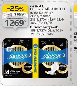 Auchan Always Egészségügyi Betét ajánlat
