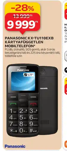 Auchan Panasonic KX-TU110EXB kártyafüggetlen mobiltelefon ajánlat