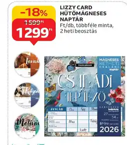 Auchan Lizzy card hűtőmágneses naptár ajánlat
