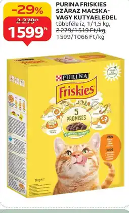 Auchan Purina friskies száraz macska- vagy kutyaeledel ajánlat