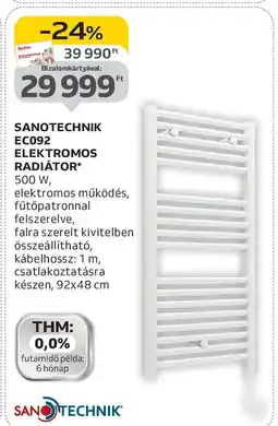 Auchan Sanotechnik ec092 elektromos radiátor ajánlat