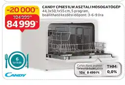 Auchan Candy cp6e51lw asztali mosogatógép ajánlat