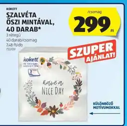 ALDI Kokett Szalvéta Őszi Mintával, 40 darab ajánlat