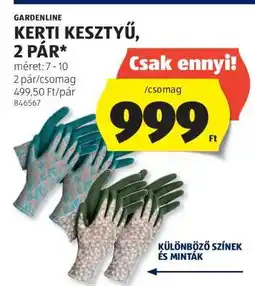 ALDI GARDENLINE KERTI KESZTYŰ, 2 PÁR ajánlat