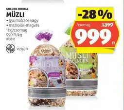 ALDI GOLDEN BRIDGE Müzli ajánlat