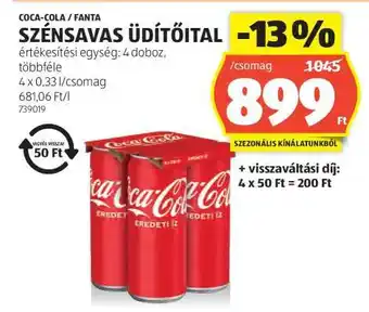 ALDI Coca-Cola, Fanta szénsavas üdítőital ajánlat