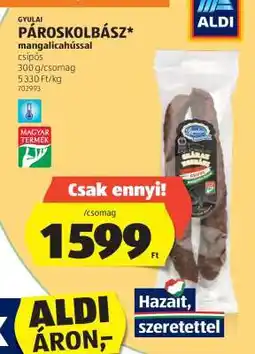 ALDI Gyulai Pároskolbász ajánlat