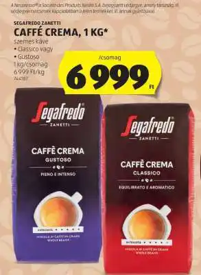 ALDI Segafredo Zanetti Caffé Crema, 1 kg ajánlat