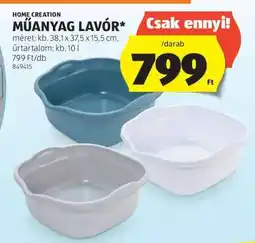 ALDI HOME CREATION MŰANYAG LAVÓR ajánlat