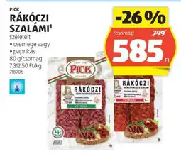 ALDI PICK Rákóczi szalámi ajánlat
