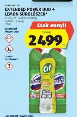 ALDI Domestos / Cif Extended Power Duo + Lemon Súrolószer ajánlat