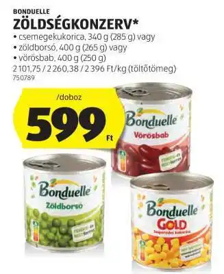 ALDI Bonduelle zöldségkonzerv ajánlat