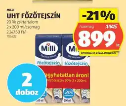 ALDI Milli UHT Főzőtejszín ajánlat