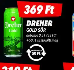 CBA Dreher Gold Sör ajánlat
