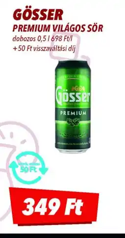 CBA Gösser Premium Világos Sör ajánlat