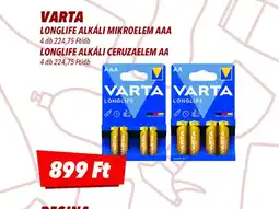 CBA Varta Longlife alkáli mikroelem AAA ajánlat