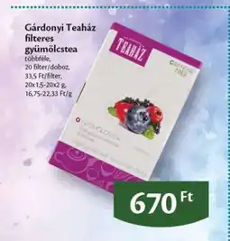 EcoFamily Gárdonyi Teaház filteres gyümölcstea ajánlat