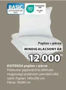 JYSK KVITEGGA paplan + párna ajánlat