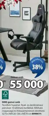 JYSK NIBE gamer szék ajánlat