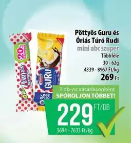 Coop Pöttyös Guru és Óriás Túró Rudi ajánlat